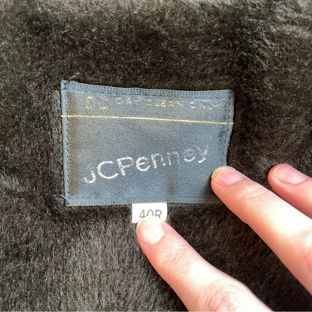 Vintage 70s wool faux fur trench coach - Picture 9 of 9